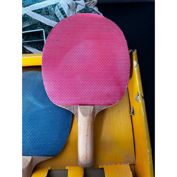Vintage Deluxe Ping Pong Table Tennis Set w Paddles Net Clamps Japan in box - Picture 4 of 11